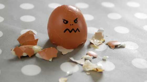angry broken egg shell