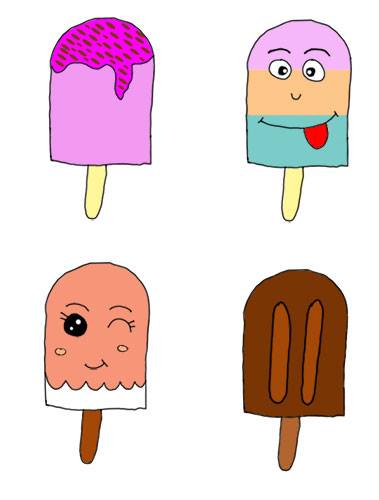 ice cream in sticks drawing
